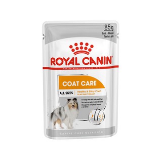 อาหารสุนัข อาหารหมา อาหารสัตว์เลี้ยง อาหารเปียก Royal Canin สุนัขซอง Coat care บำรุงขนพิเศษ เเบบซอง ขนาด 85 กรัม