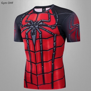 เสื้อยืด พิมพ์ลาย Marvel 3 มิติ เหมาะกับใส่ออกกําลังกาย มวย สําหรับเด็ก