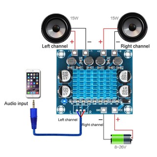 Xh - A 232 Dc 8-26 V 30 W + 30 W Tpa 3110 บอร์ดขยายเสียงสเตอริโอดิจิตอล
