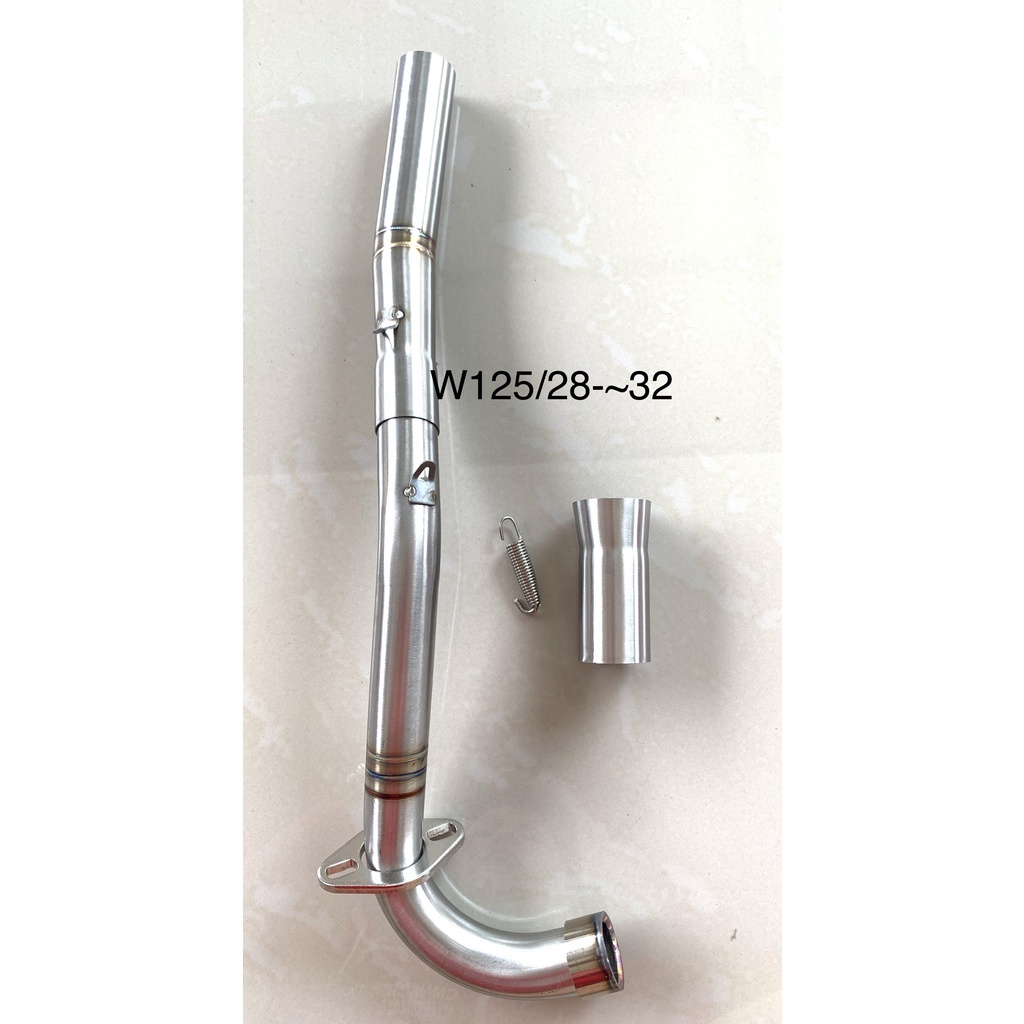 คอท่อw125rขนาดคอแบบ2ท่อนมีกรวยพร้อมสปริงสามารถใส่กับรถมอเตอร์ไซค์w125r