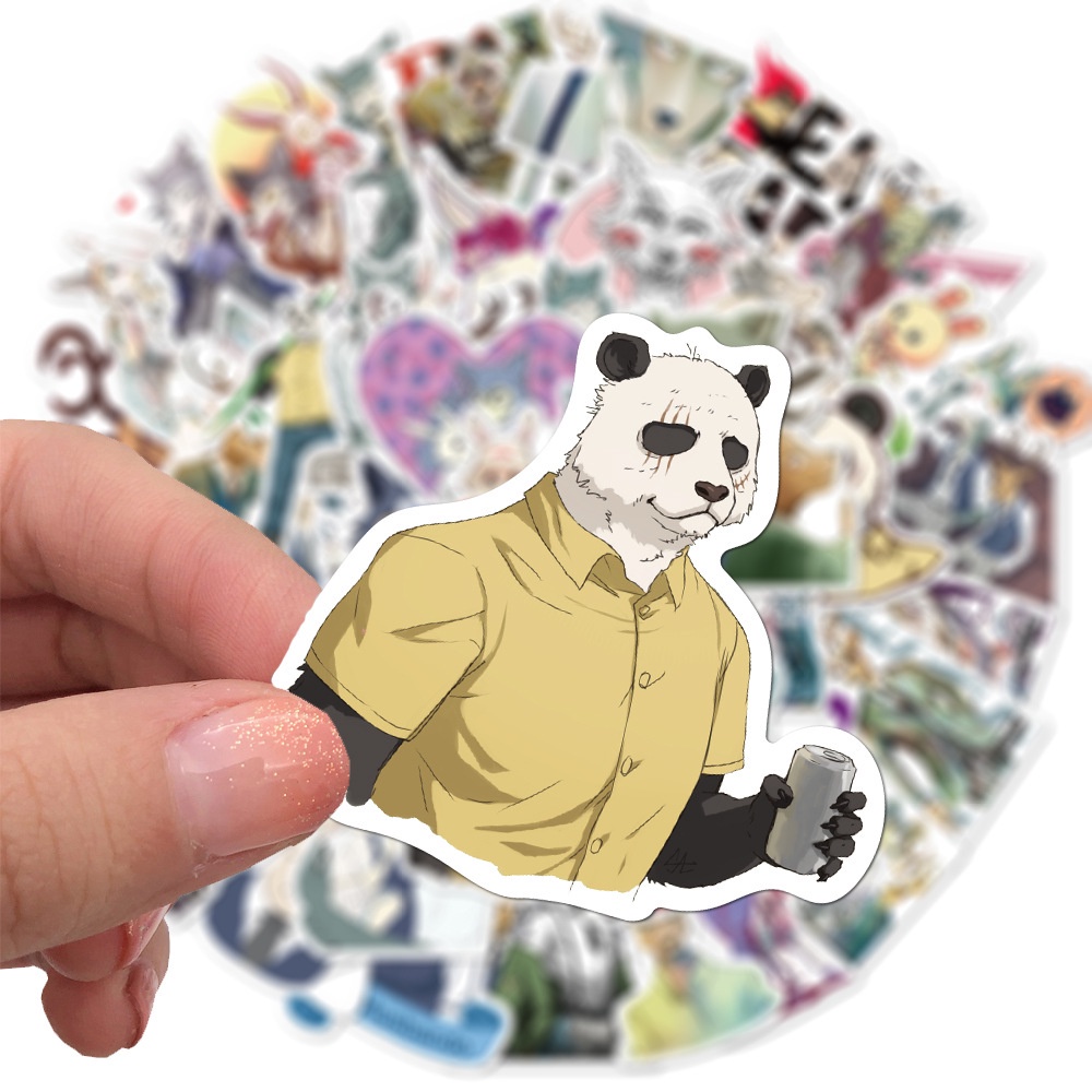 💥พร้อมส่ง💥Beastars บีสตาร์ สติ๊กเกอร์ ลายการ์ตูนอะนิเมะ  50 แผ่น กันน้ำใช้ซ้ำได้ กระโปรงหลังรถ stick