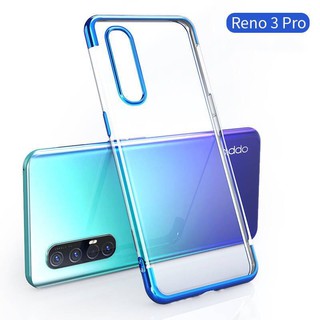 ส่งจากไทย เก็บเงินปลายทาง Case Oppo Reno 3Pro เคสใสขอบสี เคสโทรศัพท์ต้านเชื้อแบคทีเรีย เคสโทรศัพท์ วีโว่ เคสนิ่ม TPU