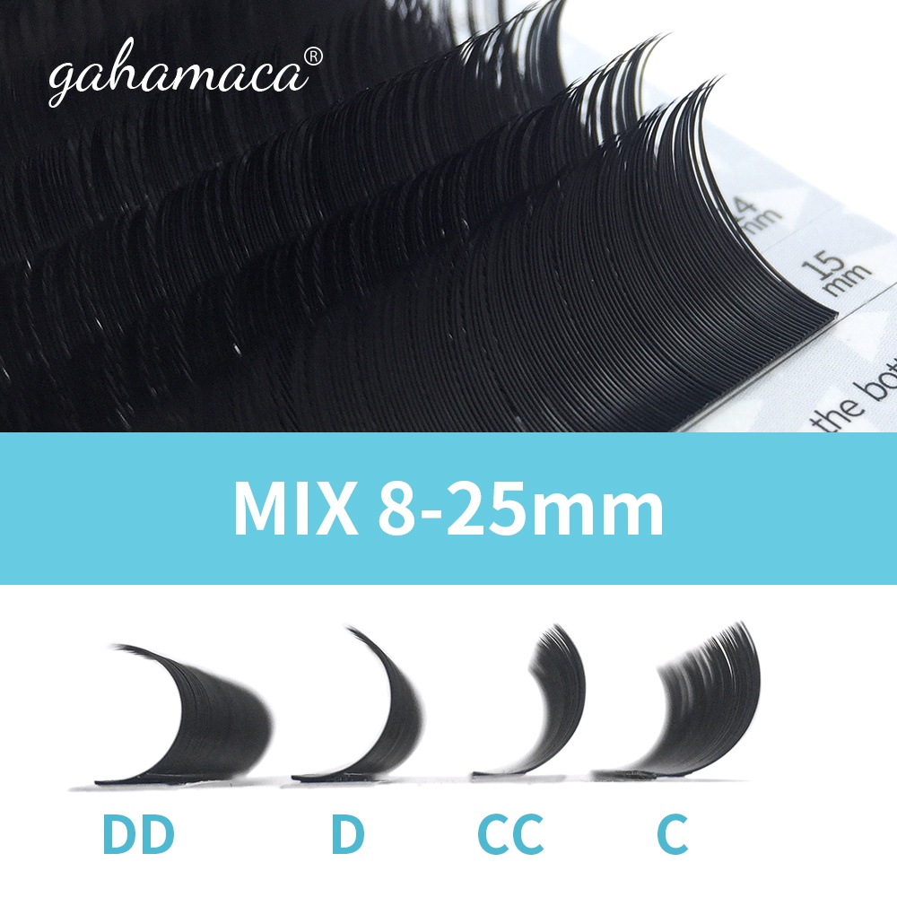 Gahamaca ขนตาปลอม แฮนด์เมด นุ่ม ดูธรรมชาติ สไตล์เกาหลี คลาสสิก 15 20 25 มม.