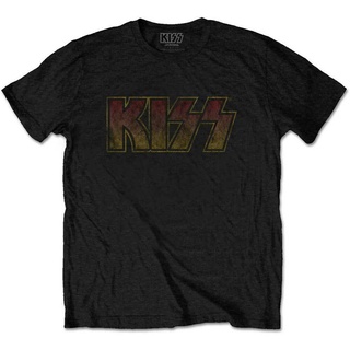 เสื้อยืด พิมพ์ลายโลโก้ Kiss intage Clic Logo 2 Official สําหรับผู้ชาย 157116Size S-5XL