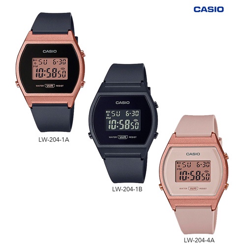 นาฬิกาผู้ชาย นาฬิกาควอตซ์ CASIO นาฬิกาข้อมือผู้หญิง สายเรซิน รุ่น LW-204,LW-204-1A,LW-204-1B,LW-204-4A,LW-204-1ADF,LW-20