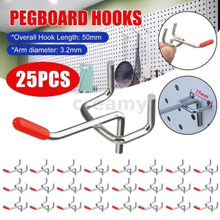 CREAMY 25Pcs Single Board Hooks Slat Wall ร้านค้าปลีก แสดงผล Shop