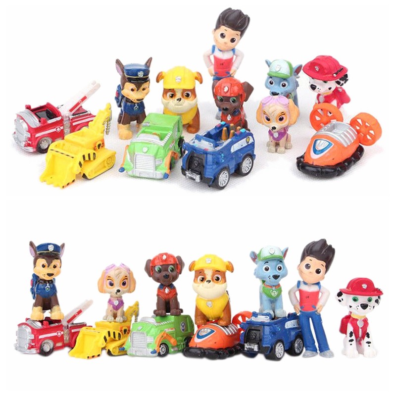 【Purpleredto】12 pcs Fashion Nickelodeon Paw Patrol Mini Figures Toy ...