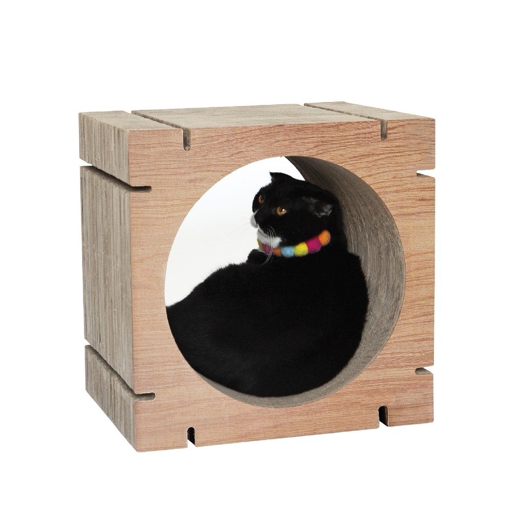 KAFBO HOME CIRCLE SHAPE S - Walnut ที่ลับเล็บแมว ที่ฝนเล็บแมว ที่ข่วนเล็บแมว ที่นอนแมว บ้านแมว ของเล่นแมว คอนโดแมว