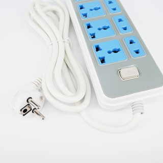 ปลั๊กไฟ แบบ 9 ช่อง 2USB ปลั๊กไฟอเนกประสงค์ PLUG 9 PORT 2 USB สายยาว 3 เมตร