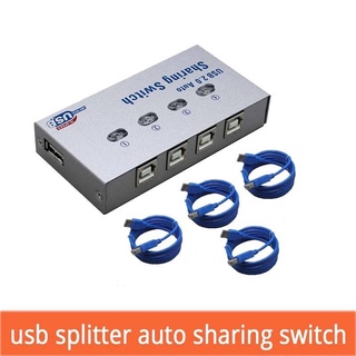 USB 2.0 Hub Auto Sharing Switch 2 Ports 4Port for Computer PC Printer(สินค้ามีพร้อมส่ง)