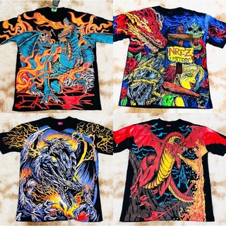 เสื้อยืดโอเวอร์ไซส์❤️OVP🐉ลายมังกรพ่นไฟ😘ลายกระโหลก💀สินค้าใหม่ล่าสุด