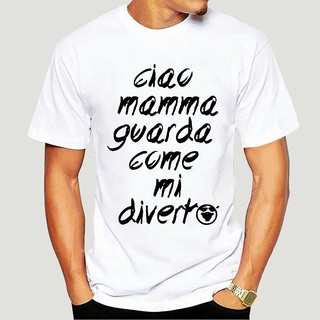 เสื้อยืดสีขาว - เสื้อยืดคอตตอน UOMO DONNA CIAO MAMMA GUARDA COME MI DIVERTO JOVANOTTI GEN0303-2827A