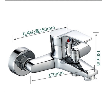 ก๊อกน้ําฝักบัวอาบน้ํา วาล์วผสม ก๊อกน้ําร้อน และเย็น แบบติดผนัง - รูปที่ 4