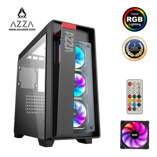 AZZA Mid Tower Tempered Glass RGB Gaming Case Obsidian 270 - Black