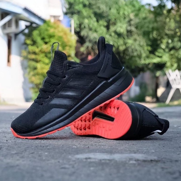 Adidas Questar Ride Men& 39;s Running Sneakers Black Orange Sole ของแท้ 100%