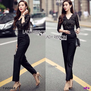 Jumpsuit จั้มสูทสีดำสุดหรู (โค้ดช้อปฟรี 85 บาท)