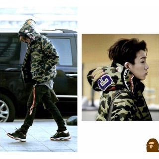 M​ พร้อมส่ง​ BAPE Classic Green Camouflage Shawl sweater