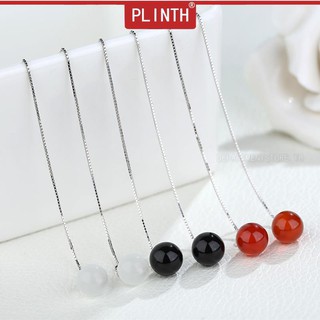 PLINTH ต่างหูเงิน 925 เกรดสูงตาแมวตาแมวรองรับหินธรรมชาติ2110