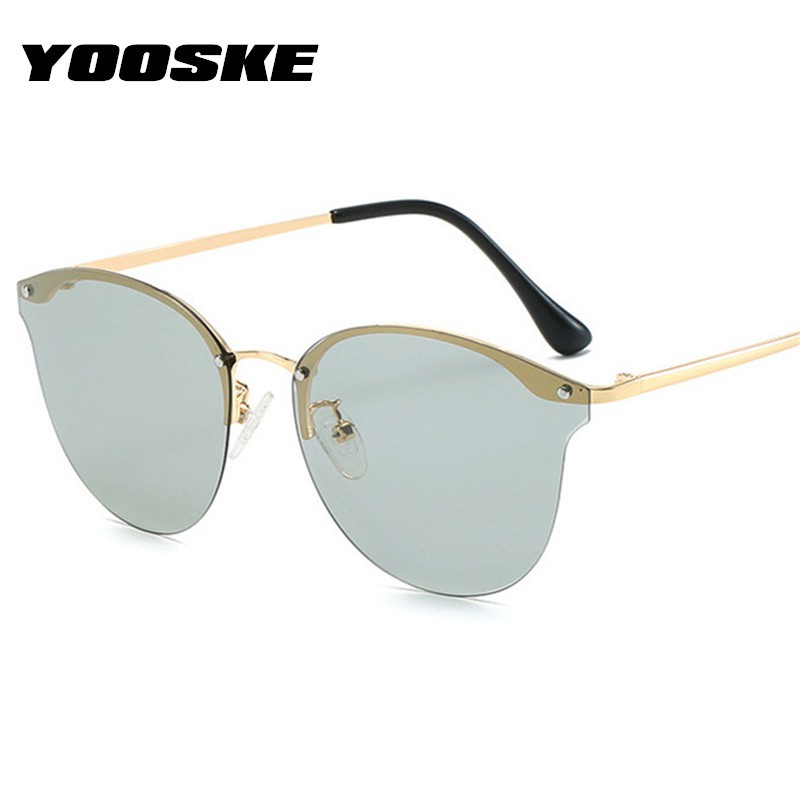 Yooske Cat Eye Sunglasses Women Polarized Photochromic Driving Sun Glasses Retro Female Metal 