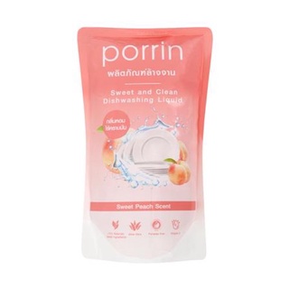 รีฟิล น้ำยาล้างจาน PORRIN SWEET PEACH 550 มล. DISHWASHING LIQUID REFILL PORRIN SWEET PEACH 550ML