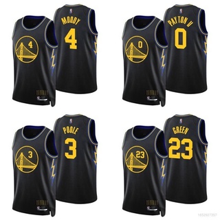 เสื้อกีฬาบาสเก็ตบอล NBA Jersey Warriors Moody Payton Poole สีเขียว สไตล์คลาสสิก พลัสไซซ์ สําหรับผู้ชาย และผู้หญิง