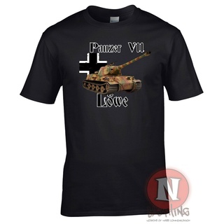 เสื้อยืดแขนสั้น คอกลม ผ้าฝ้าย 100% พิมพ์ลาย Wwii German Armour Panzer 7 Lowe Tank สไตล์เกาหลี สําหรับผู้ชายS-5XL