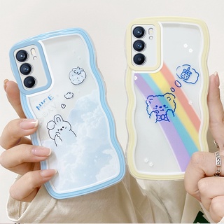 เคส OPPO Reno6 5G เคส OPPO Reno 6 5G tpu โปร่งใส ลายคลื่น รวมทุกอย่าง เลนส์ ซิลิโคนเหลว เคสป้องกัน น่ารัก กันตก