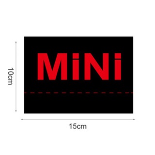 MINI Label Door Tags®️ แท็คแต่งข้างประตู MINI [สีดำ Black (แดง Red MINI Wording)] สำหรับ MINI ทุกรุ่น