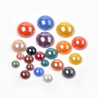 1 Box Mixed Half Round/Dome Pearlized Glass Cabochons 6~14 x 3~5.5mm 600pcs/box