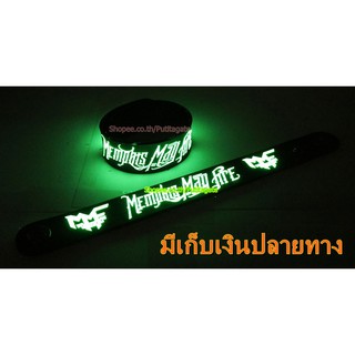 MEMPHIS MAY FIRE เมมฟิส เมย์ ไฟร์ Wristband ริสแบนด์ เรืองแสง กำไลยาง ปั๊มนูน วงร็อค pg128 สินค้าแฟชั่น