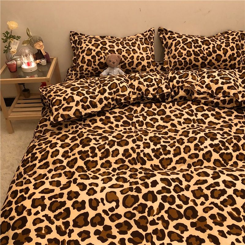 Ins Beautiful Leopard 4 IN 1 Bedding Sets Dormitory Bedroom Comforter Cover  Flat Bedsheet Pillowcase RLJH | Shopee Thailand