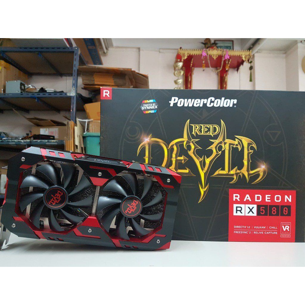 การ์ดจอ RX580 8GB POWER COLOR Red Devil Golden | Shopee Thailand