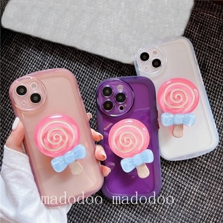 Samsung Galaxy A24 A53 A33 A23 A72 A12 A11 A10 A10S M23 M33 M11 J4 Plus 2018 4G 5G Cute Lollipop Stand Cartoon Multicolor Clear Airbag Shockproof Fine Hole Anti-fall Soft Phone Case NKS 17