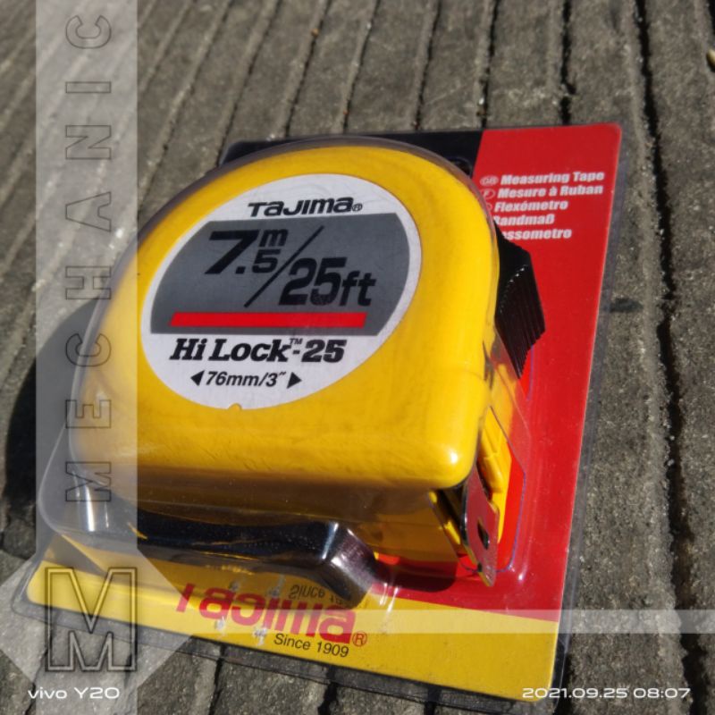 Tajima METER 5 เมตร HILOCK เทปพิมพ์ญี่ปุ่นดั้งเดิม JPN 7,5 เมตร