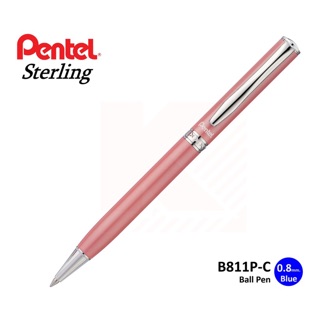 ปากกาลูกลื่น Pentel B811P-C ด้ามสีชมพู