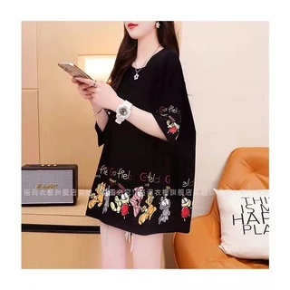 เสื้อยืดแฟชั่นผู้หญิงลายทางแขนสั้นคอกลม เนื้อผ้าดีใส่สบาย! New Fashion women's ร้านขายสินค้าจากโรงงาน #HAN SY SOCIETY