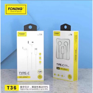 พร้อมส่งจากไทย FONENG T36 TYPE-C STEREO Music Earphone Digital chip, compatibility is up to 99%.