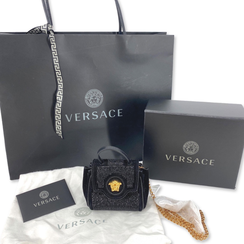 Versace La medusa studded micro bag กระเป๋าจิ๋วจาก versace มีสายยาว แท้ 100%