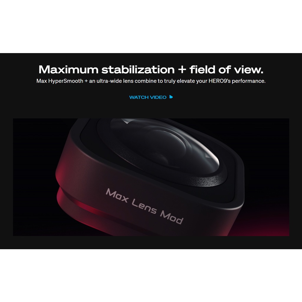 GoPro Max Lens Mod HERO10&9 Black, up to 2.7K60 and an ultrawide 155