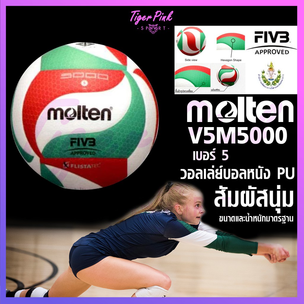 ลูกวอลเลย์บอล วอลเลย์บอล Molten รุ่น V5M5000