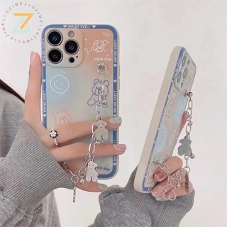 Zymllo เคส Vivo Y22 Y22S Y35 Y02S V25E Y16 4G V25 5G V23 V23E V15 V17 V19 V20 V20 Pro V20SE V21 V11i เทรนด์แฟชั่นสร้อยข้อมือซิลิโคนเคสโทรศัพท์