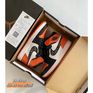 พร้อมส่ง!!รองเท้าผ้าใบบาสข้อสูงจอแดนวันNike Jordan1 ผู้ชายสตรีทกีฬา