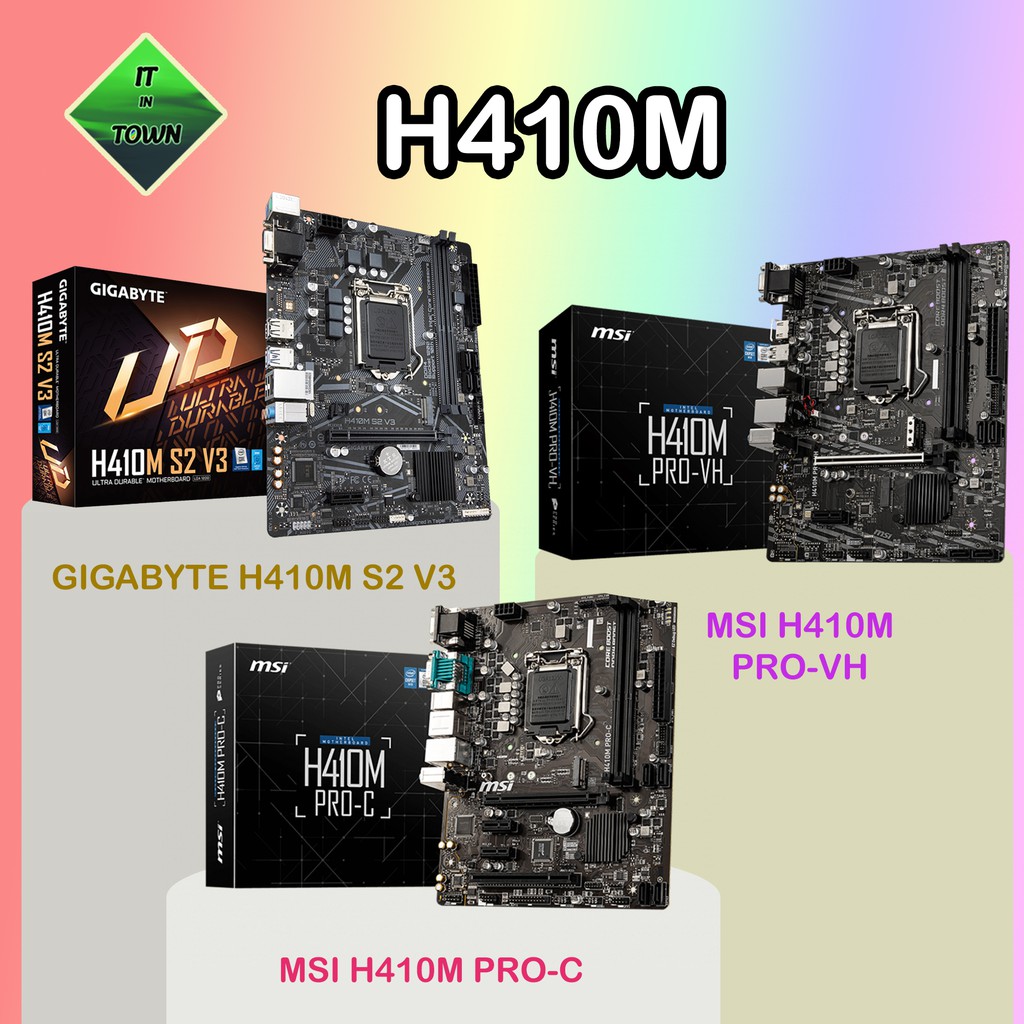 MSI H410M-PRO C, H410M-PRO VH, H410M S2 V3 Intel Gen 10, Socket 1200, NVMe M.2 1 Slot, ประกัน 3 ปี (
