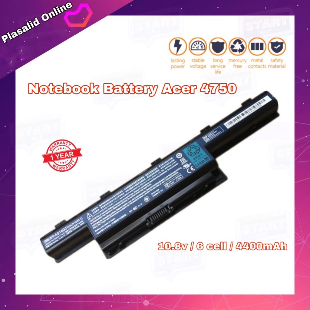 แบตโน๊ตบุ๊ค Notebook Battery Acer Aspire 4333 4551 4625 4733 4741 4743 4750 (AS10D31 AS10D51) รับประ