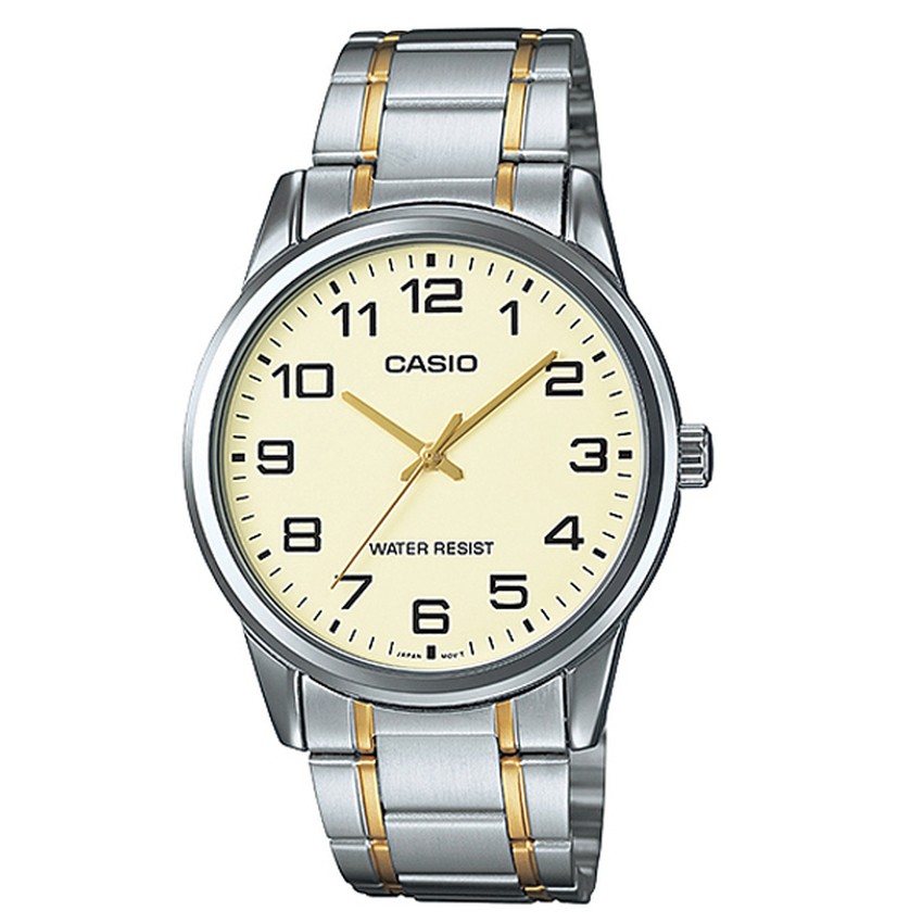 Casio นาฬิกาข้อมือผู้ชาย  สายสแตนเลส รุ่น MTP-V001SG-9BUDF,MTP-V001SG-9B,MTP-V001SG