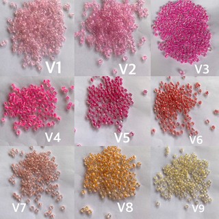ลูกปัดใสสีสอดไส้ 4mm 200g.