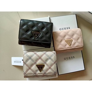 กระเป๋าสตางค์ใบสั้น Guess Short Wallet หนังนิ่ม PU น่ารักมาก 3 พับ ของแท้