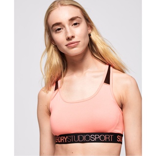 SUPERDRY STUDIO BRA - สปอร์ตบรา สำหรับผู้หญิง สี Candy Coral