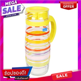 เหยือกแก้ว 1.66 ลิตร OCEAN COLORFUL STRIPES สีเหลือง ภาชนะใส่น้ำและน้ำแข็ง PITCHER OCEAN COLORFUL STRIPES 1.66L YELLOW