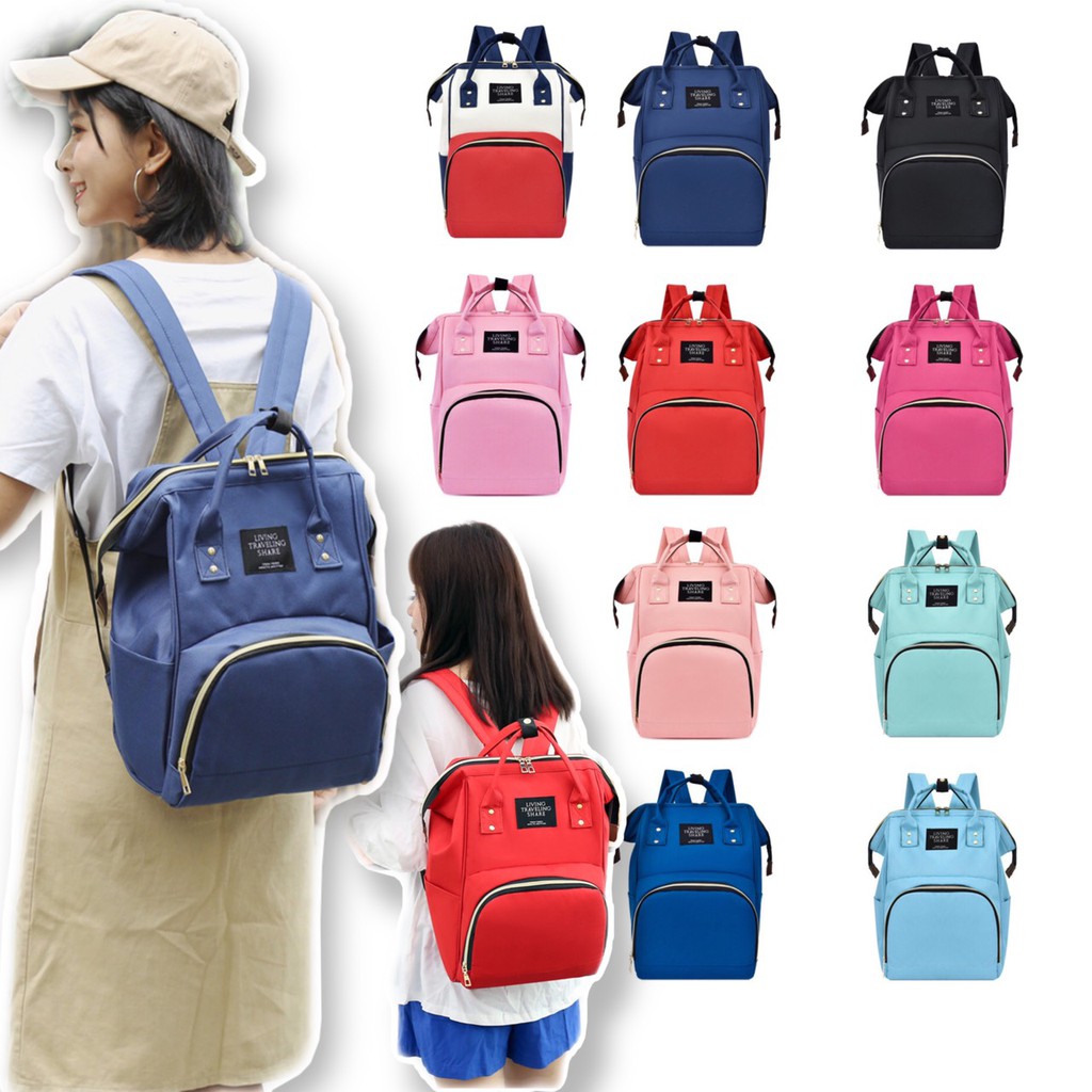 NAMCHA SHOP กระเป๋าเป้สะพายหลังสุดความคลาสสิก สีสันสดใส F05